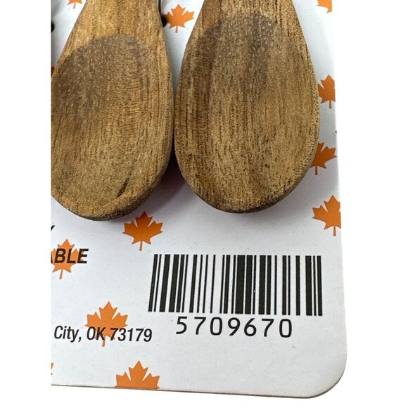 Gnome Wood Spoon Set Of 4 Fall Autumn Country Farmhouse Modern Holiday New - Picture 5 of 9